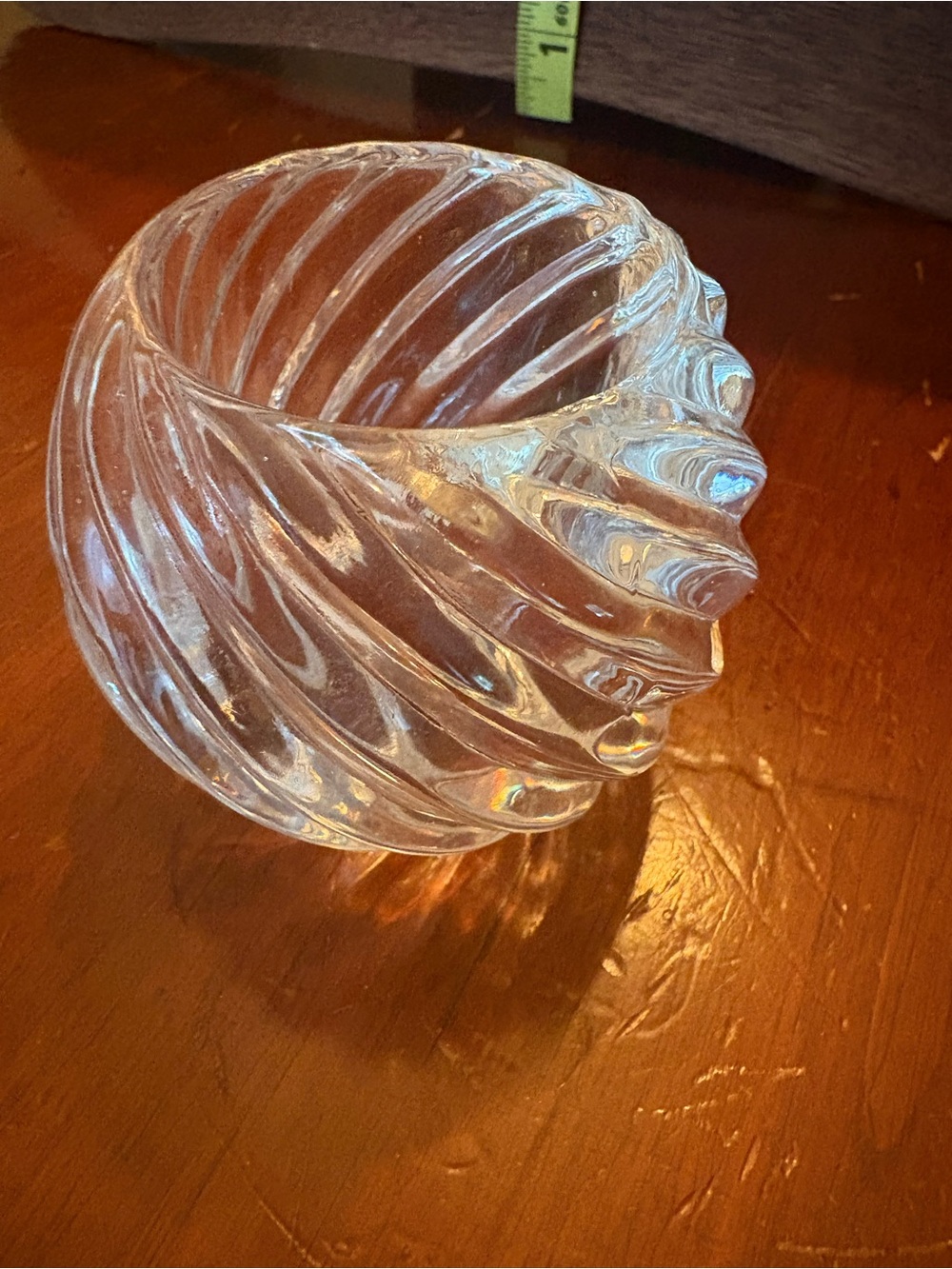Heavy Clear Glass Swirl Decorative votive holder